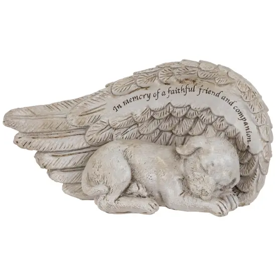 Northlight Sleeping Angel Dog Memorial Outdoor Garden Statue - 7" Gray {3}