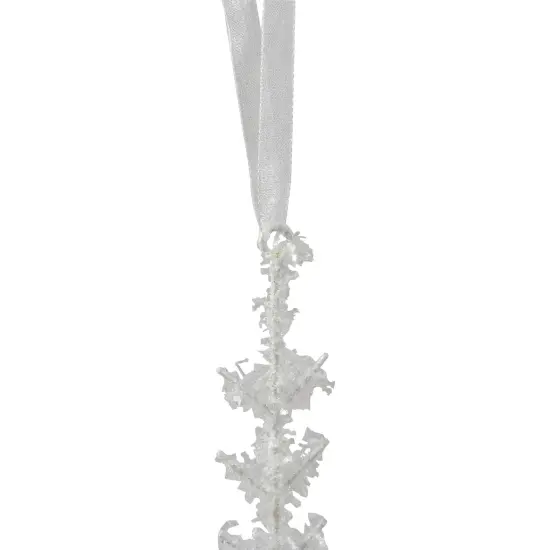 Northlight Glittered Snowflake Metal Christmas Ornament - 10" - White {4}
