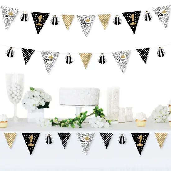 Big Dot of Happiness 1st Birthday Little Mr. Onederful - DIY Boy First Birthday Party Pennant Garland Decoration - Triangle Banner - 30 Pieces {3}