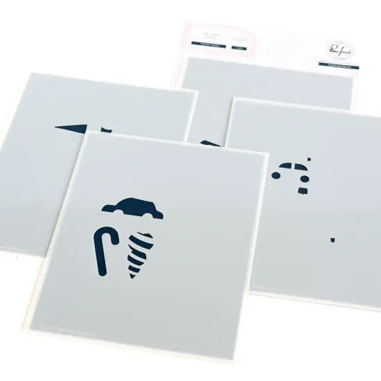 Pinkfresh Studio Stencils 4.25"X5.25" 4/Pkg-Festive Tickets {1}