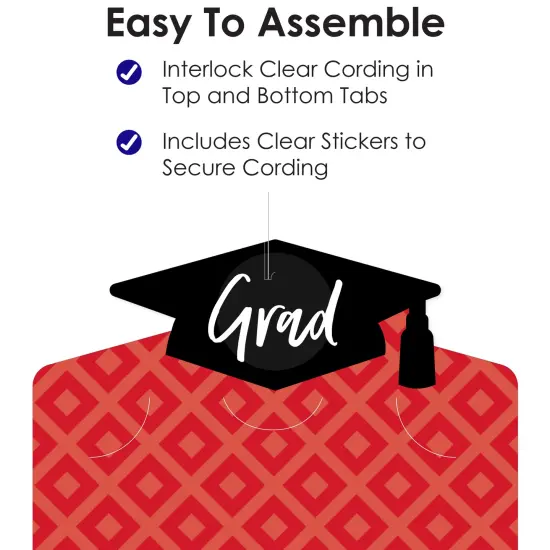 Big Dot of Happiness Red Graduation Party Vertical Photo Garland 35 Pieces {6}