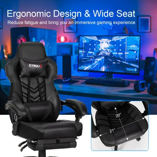 Costway Office Computer Desk Chair Gaming Chair Adjustable Swivel w/Footrest {5}