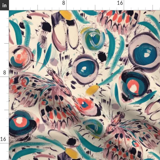 Various Fabrics by the Yard or Fat Quarter Butterflies Animal Print Large Scale Wing Painted Custom Printed Fabric by Spoonflower {2}
