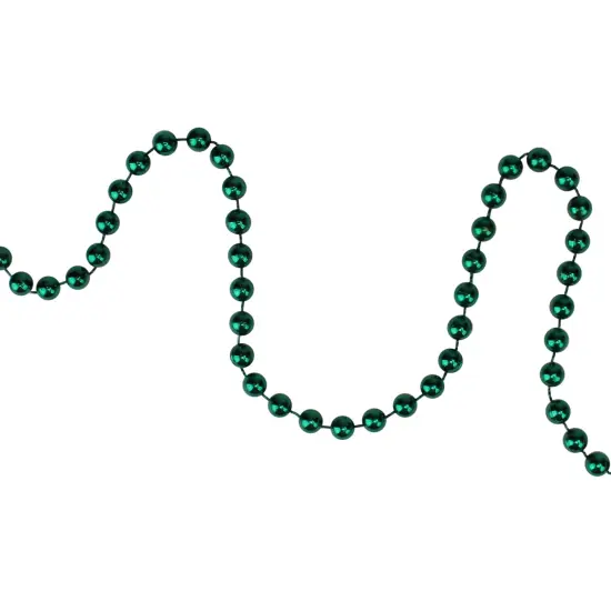 Northlight Shiny Metallic Faceted Beaded Christmas Garland - 15' x .25" - Green {3}