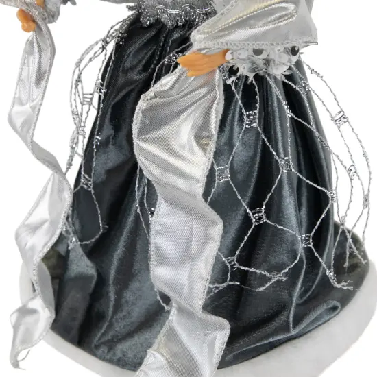 Northlight Sequined Angel with Wings Christmas Tree Topper Unlit - 12" Gray {7}