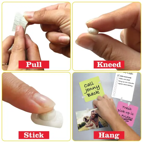 Stikki Clips with Mounting Putty, 20 Per Pack, 6 Packs {5}