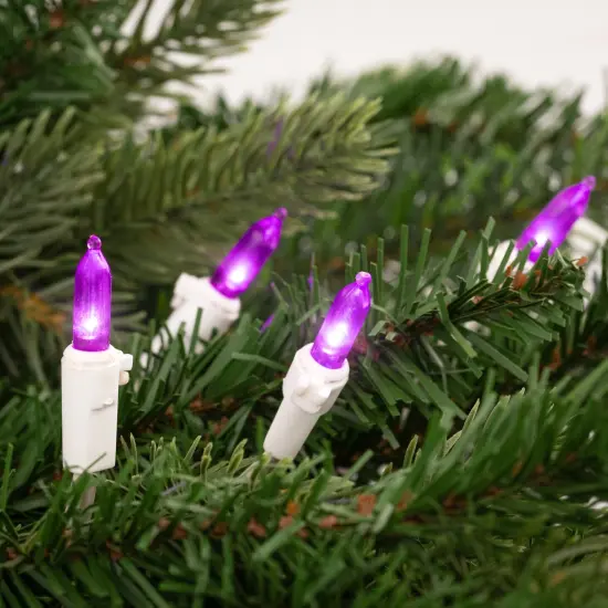 Northlight LED Mini Christmas Lights - Purple - 16.25' White Wire - 50ct {4}