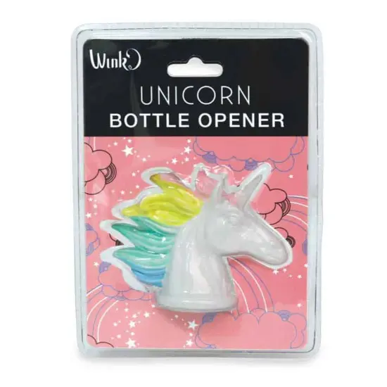 Wild Eye 3.5" White and Multi Rainbow Unicorn Resin and Metal Bottle Opener {4}