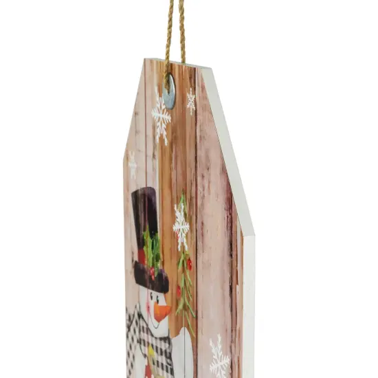 Northlight 19.5" Snowmen Merry Christmas Tag Wall Sign Beige {6}