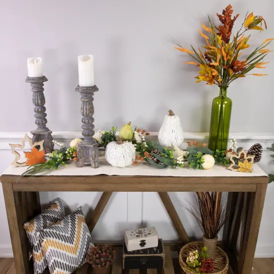 Northlight 5' x 6" Green Gourds and Foliage Artificial Fall Harvest Garland - Unlit {4}