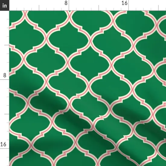 Various Fabrics by the Yard or Fat Quarter Preppy Trellis Watermelon Traditional Grand Millennial Custom Printed Fabric by Spoonflower {2}