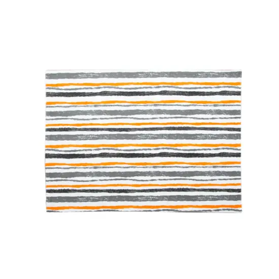 Spooky Stripe Printed Single Placemat Place Mat Orange And Black, 14" x 20" {1}