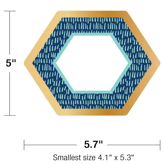 Carson Dellosa &ndash; One World, Hexagons with Gold Foil Colorful Cut-Outs, Classroom D&eacute;cor, 36 Pieces {3}
