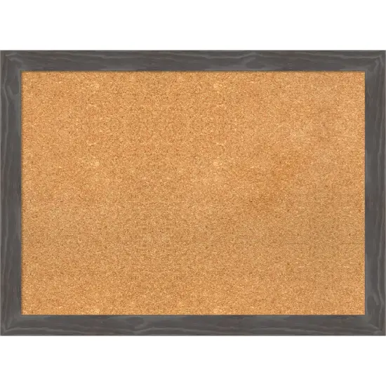 Woodridge Rustic Grey Wood Framed Corkboard, Natural Cork {1}