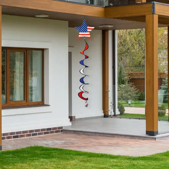 Northlight 51" Americana Stars and Stripes Outdoor Wind Spinner Blue {3}