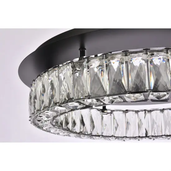 Monroe 22 inch LED Single flush mount in black {6}
