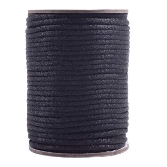 50 Yards 2.0mm Nylon Rattail Satin Silk Trim Cord Beading String for Chinese Knotting, Kumihimo, Beading, Macram&eacute;, Jewelry Making, Black {1}
