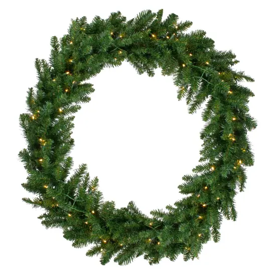 Northlight Pre-Lit Buffalo Fir Commercial Artificial Christmas Wreath - 6' - Warm White Lights Green {1}