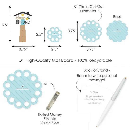 Big Dot of Happiness House Fund - DIY Wedding or Engagement Party Money Holder Gift - Cash Cake {4}
