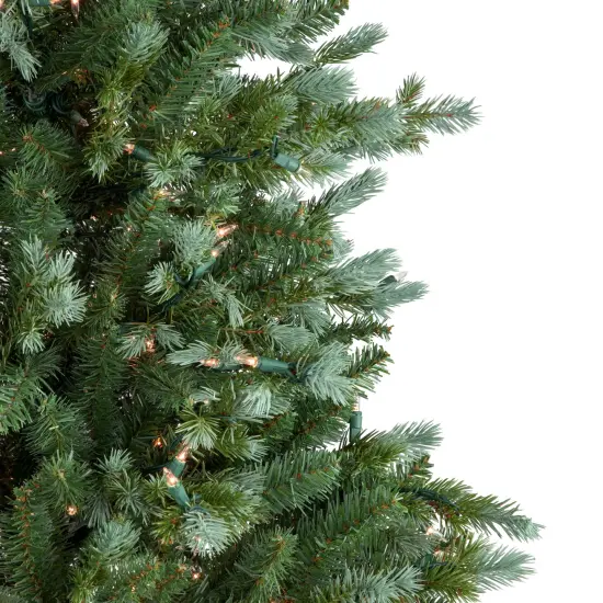 Northlight Real Touch&trade;️ Pre-Lit Medium Blue Spruce Artificial Christmas Tree - 6' - Clear Lights Green {5}