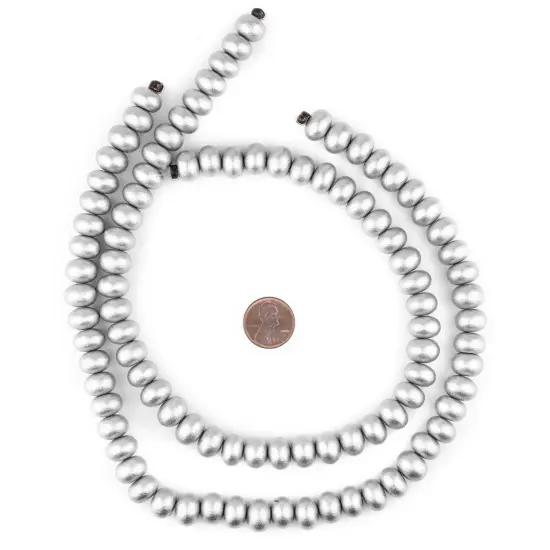 The Bead Chest Silver Abacus Natural Wood Beads (8x12mm): Organic Eco-Friendly Wooden Bead Strand for DIY Jewelry, Crafts, Necklace and Bracelet Making {2}