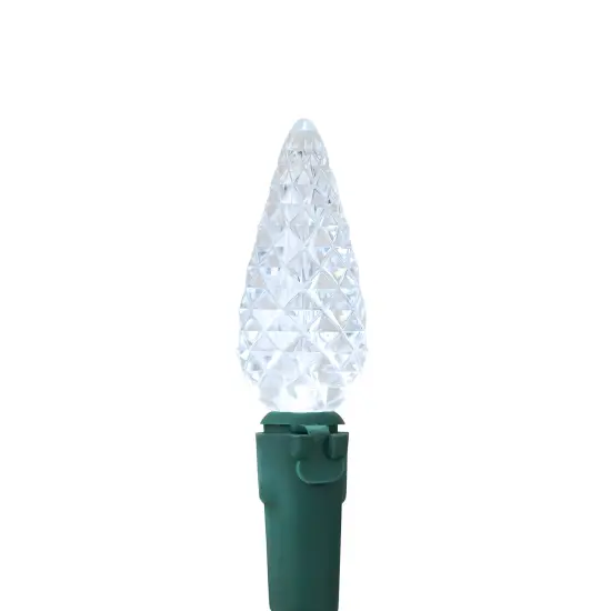 Northlight LED Faceted C6 Christmas Lights - Pure White - 23' Green Wire - 70ct Clear {5}