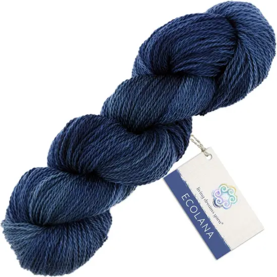 Organic Wool Yarn - Ecolana Certified Organic, Pacific Northwest Hand Dyed, #2 Fingering /Sport Weight, Knit, Crochet, Weave. Night Sky {2}