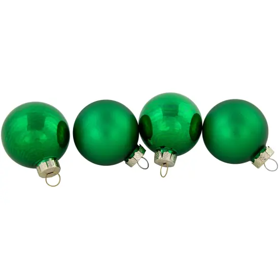 Northlight 2-Finish Christmas Glass Ball Ornaments - 1.75" (45mm) - Green - 10ct {4}