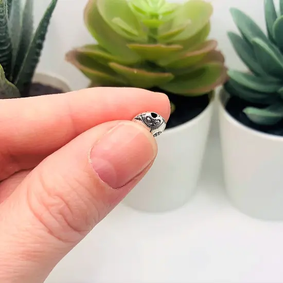 4, 20 or 50 Pieces: Antique Silver Ladybug Spacer Beads - Double Sided {4}