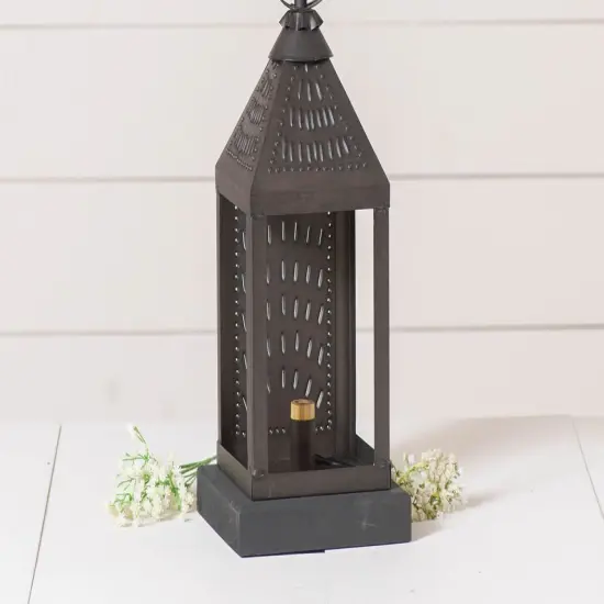 Irvins Country Tinware Valley Forge Lamp Base in Kettle Black Tin {4}