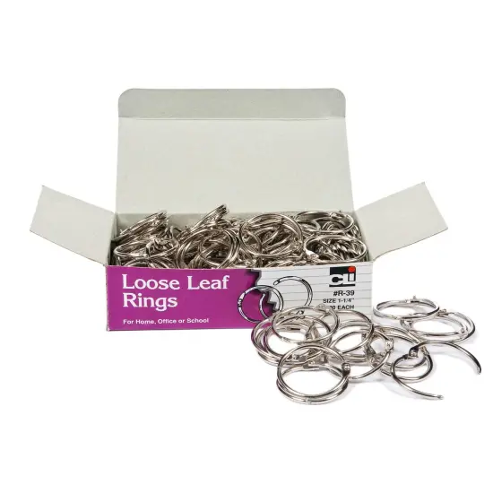 Loose Leaf Rings, 1.25", Box of 100 {1}