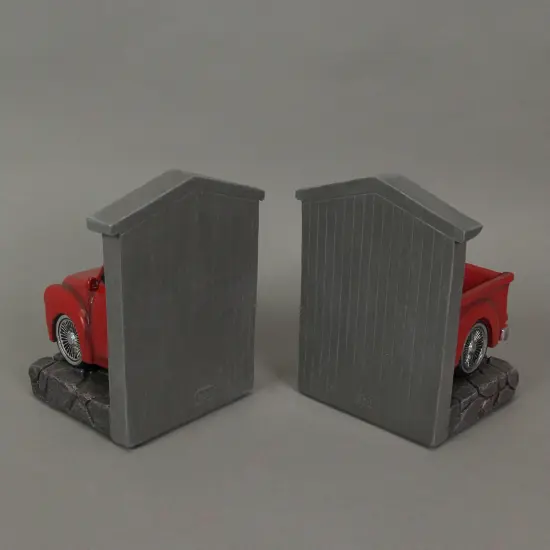 Rustic Red Vintage Pickup Truck Bookends Classic Decorative Bookshelf Decor {4}