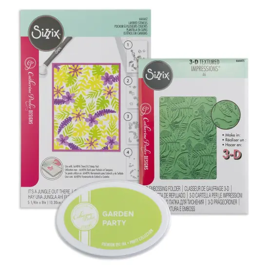 Catherine Pooler X Sizzix Bundle 2-It's A Jungle Stencil & Emboss Folder {1}