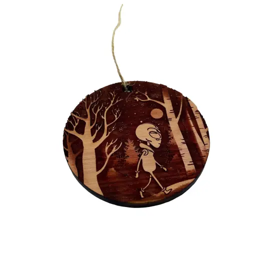 Winter Alien - Cedar ornament {3}