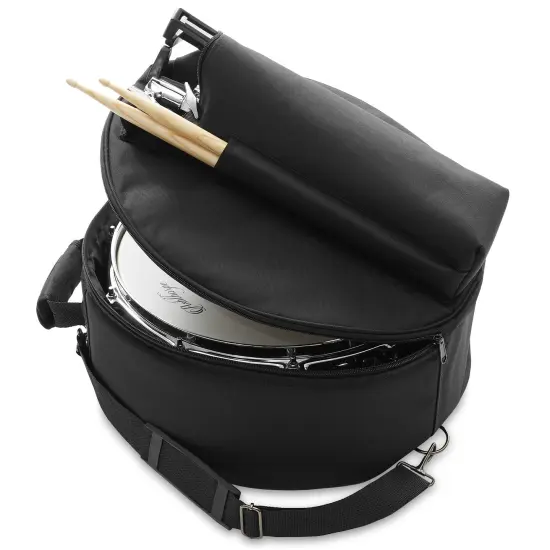 Ashthorpe Snare Drum Set with Remo Head - Student Beginner Kit with Stand, Padded Gig Bag, Practice Pad, Neck Strap, and Sticks {6}