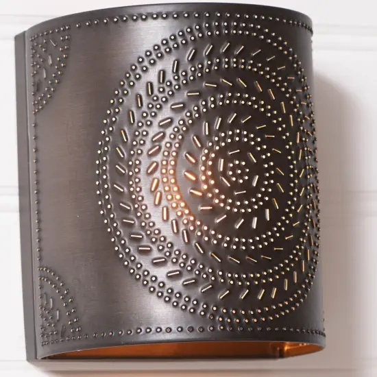 Irvins Country Tinware Chisel Sconce Light in Kettle Black {4}