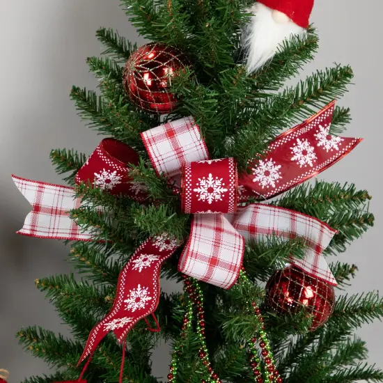 Northlight Red and White Plaid Wired Craft Christmas Ribbon 2.5" x 10 Yards {4}