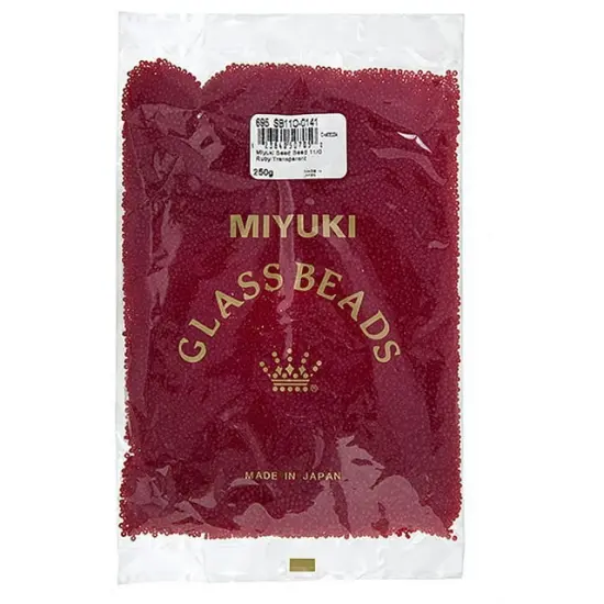 Miyuki 250g Transparent Round Seed Beads, 11/0 Ruby #141 {3}