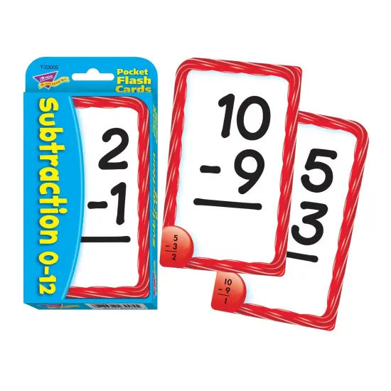 Subtraction 0-12 Pocket Flash Cards, 6 Packs {4}