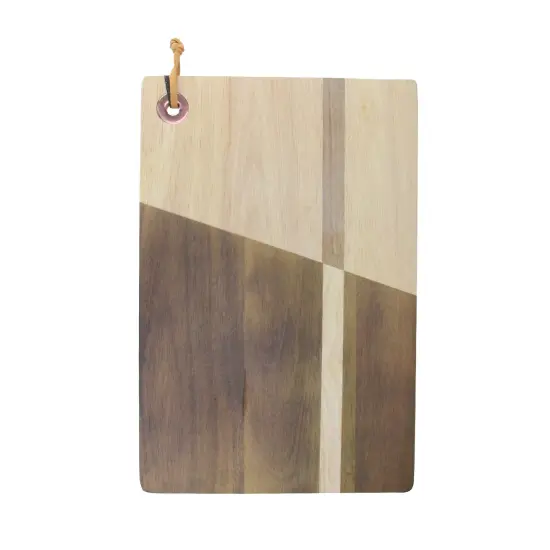 Wild Eye 12" Brown and Rose Gold Solid Inlay Acacia Wood with Grommet Cutting Board {1}