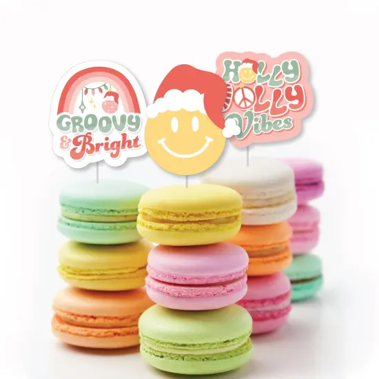 Big Dot of Happiness Groovy Christmas - DIY Shaped Pastel Holiday Party Cut-Outs - 24 Count {6}