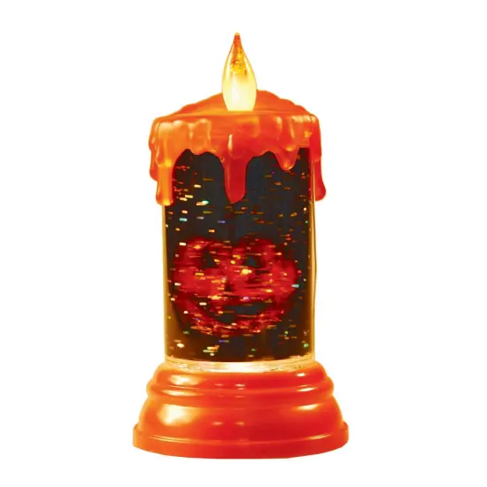 Pumpkin Light-Up LED Halloween Candle {1}