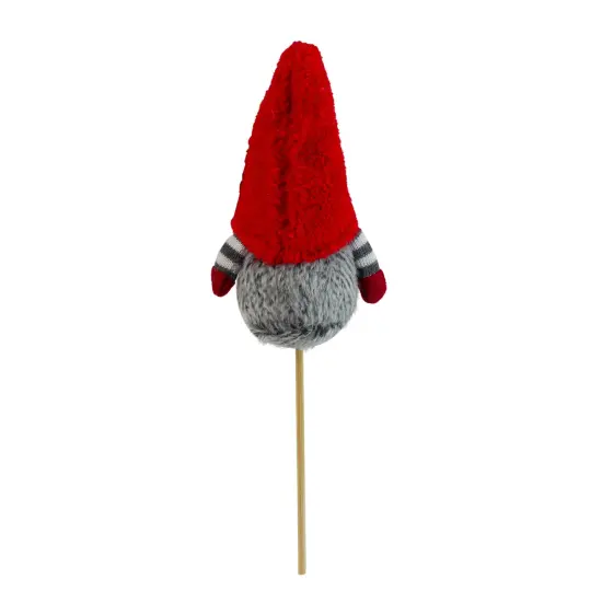 Northlight Santa Gnome with Hat Christmas Pick - 11.5" - Gray and Red {5}