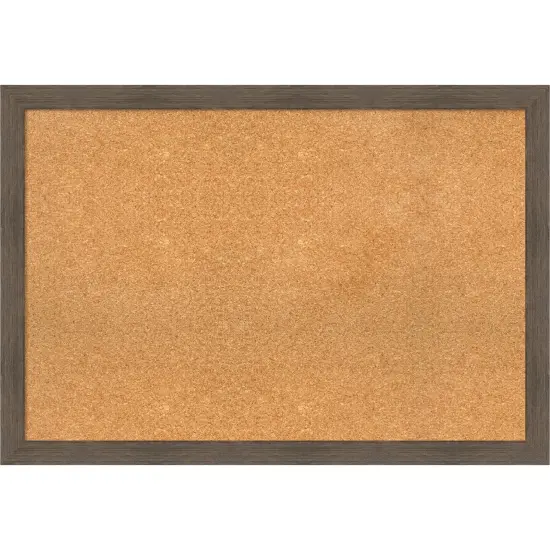 Hardwood Narrow Wood Framed Corkboard, Natural Cork Hardwood Mocha {1}