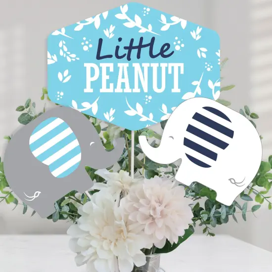 Big Dot of Happiness Blue Elephant - Boy Baby Shower or Birthday Party Centerpiece Sticks - Table Toppers - Set of 15 {1}