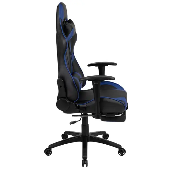 Emma and Oliver Z300 Gaming Racing Office Ergonomic PC Chair with Reclining Back and Footrest Blue {5}