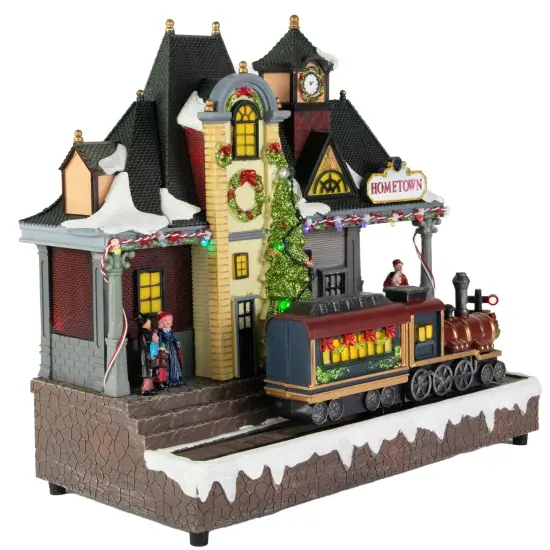 Northlight LED Lighted and Musical Christmas Train Village Display - 13" Gray {4}