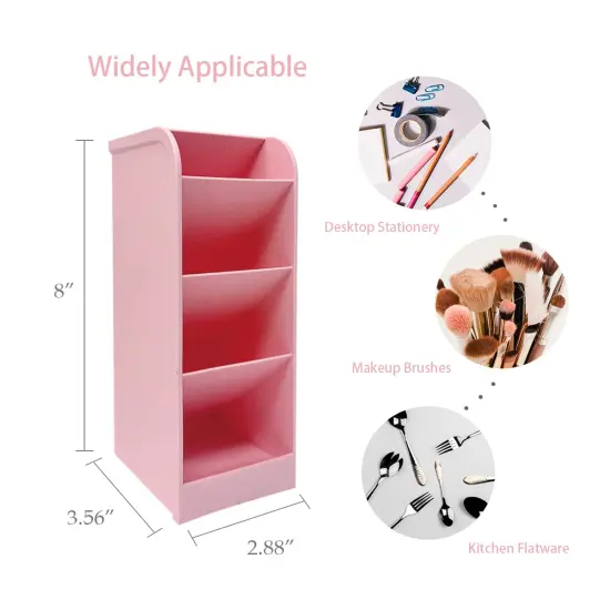 Wrapables Pen Organizer with 4 Compartments Desk Storage Organizer for Home, Office, Work Large (2pcs) / Pink {2}