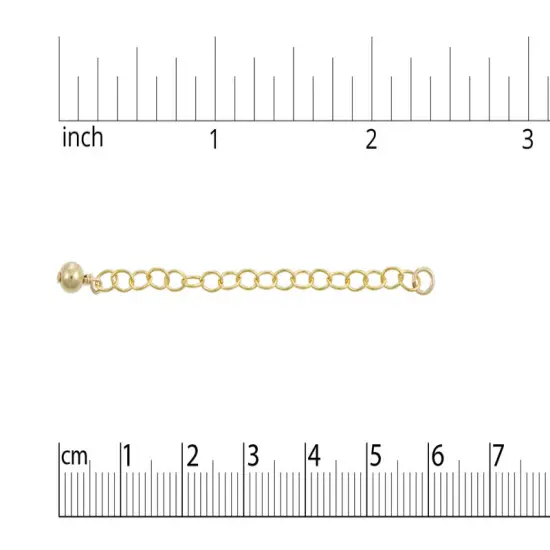 Gold Filled Chain Extender with 4mm Bead - Lengthen {2}