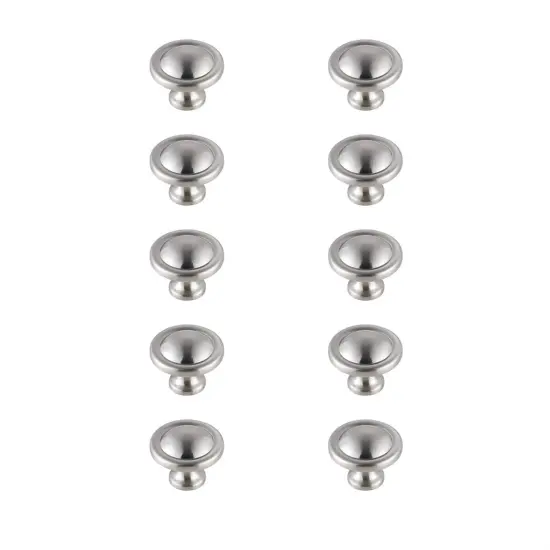 Garlande 1.2" Diameter Brushed Nickel Mushroom Knob Multipack (Set of 10) {1}